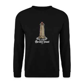 Akrane Island Leuchtturm Akranes - Unisex Pullover - Schwarz - Vorne - Alina (178cm) & Michal (187cm)