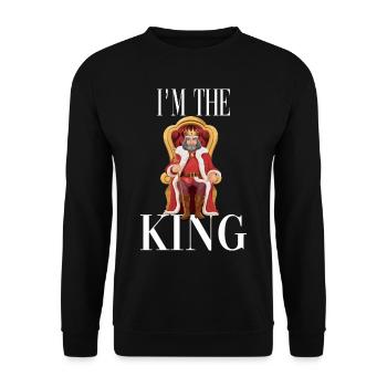 Ich bin der König - Unisex Pullover - Schwarz - Vorne - Alina (178cm) & Michal (187cm)