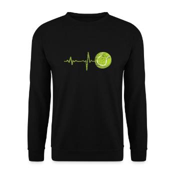 Gift Heartbeat Tennis - Unisex Sweatshirt - black - Front - Alina (178cm) & Michal (187cm)