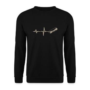 Gift heartbeat harmonica - Unisex Sweatshirt - black - Front - Alina (178cm) & Michal (187cm)