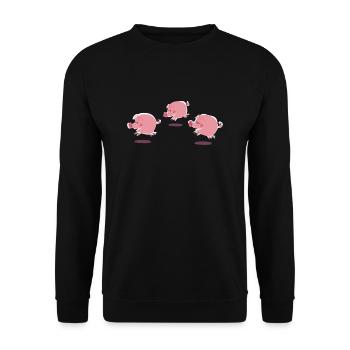 little pigs - Unisex Sweatshirt - black - Front - Alina (178cm) & Michal (187cm)