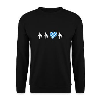 Bavaria Heartbeat - Unisex Sweatshirt - black - Front - Alina (178cm) & Michal (187cm)