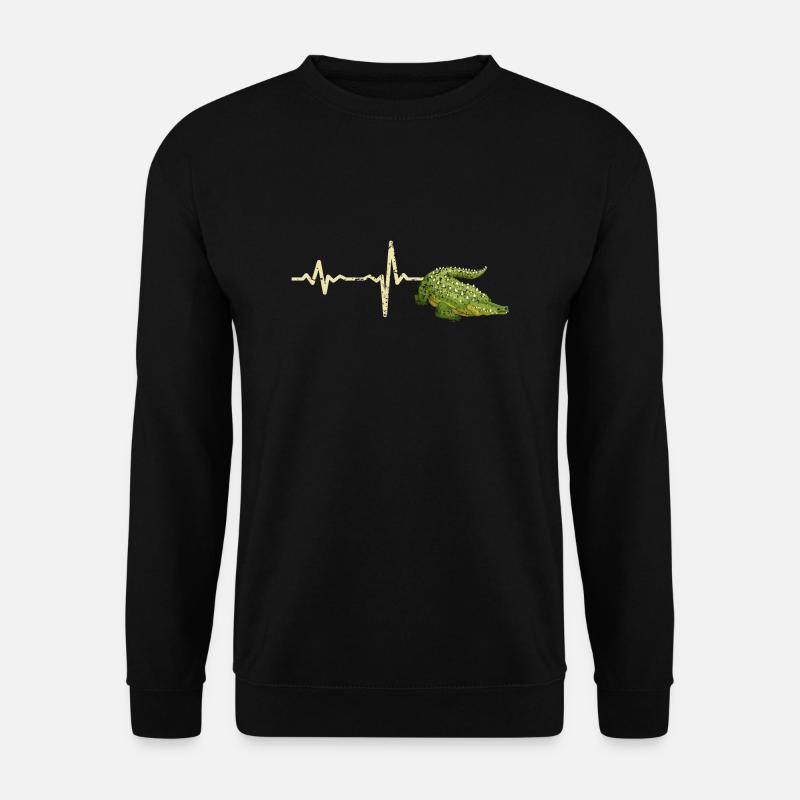 Gift heartbeat crocodile - Unisex Sweatshirt - black