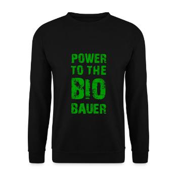 Le pouvoir à l'agriculteur biologique - Sweat-shirt Unisexe - noir - Devant - Alina (178cm) & Michal (187cm)