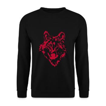 Wolf Animal Drawing - Unisex Sweatshirt - black - Front - Alina (178cm) & Michal (187cm)
