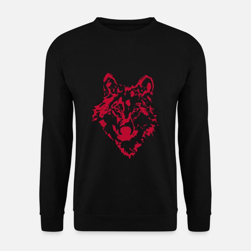 Wolf Tier Zeichnung - Unisex Pullover - Schwarz