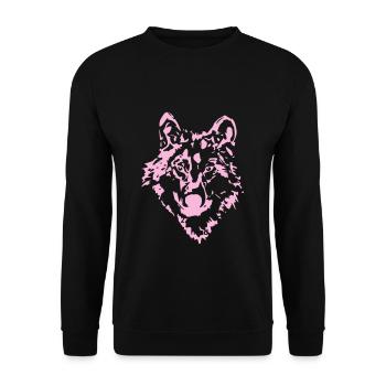 Wolf Animal Forest Animal - Unisex Sweatshirt - black - Front - Alina (178cm) & Michal (187cm)
