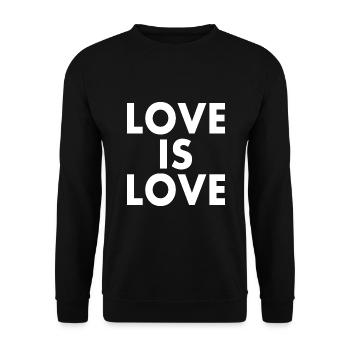 Love is love - Unisex Pullover - Schwarz - Vorne - Alina (178cm) & Michal (187cm)
