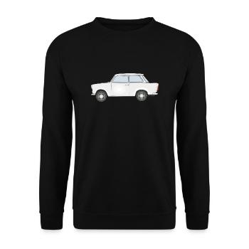 Trabi, Transnt aus der DDR - Unisex Pullover - Schwarz - Vorne - Alina (178cm) & Michal (187cm)