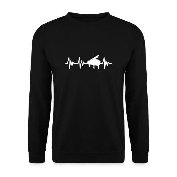 Piano Heartbeat Music Love Pianist Klavier - Sweat-shirt Unisexe - noir - Devant - Alina (178cm) & Michal (187cm)