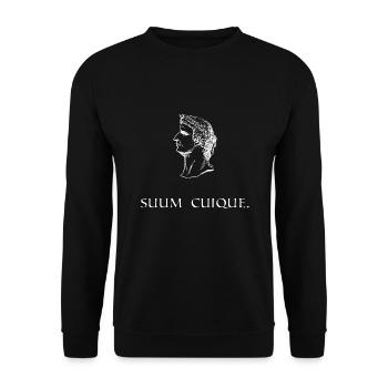 jedem das seine latein weiss - Unisex Pullover - Schwarz - Vorne - Alina (178cm) & Michal (187cm)