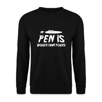 My Pen is bigger - Unisex Sweatshirt - black - Front - Alina (178cm) & Michal (187cm)