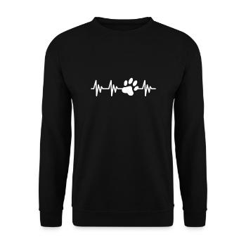 Paw print heartbeat - Unisex Sweatshirt - black - Front - Alina (178cm) & Michal (187cm)