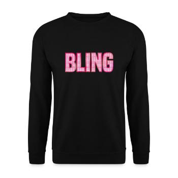 BLING pink rhinestone shiny jewelry - Unisex Sweatshirt - black - Front - Alina (178cm) & Michal (187cm)