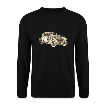 Oldtimer car retro - Unisex Sweatshirt - black - Front - Alina (178cm) & Michal (187cm)