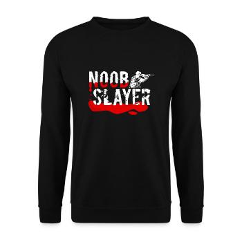 Noob Slayer - Gamer Gaming FPS - Unisex Sweatshirt - black - Front - Alina (178cm) & Michal (187cm)