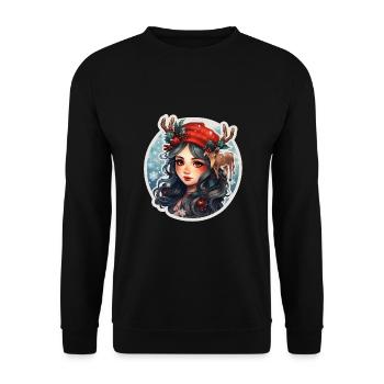 Christmas Girl - Unisex Sweatshirt - black - Front - Alina (178cm) & Michal (187cm)