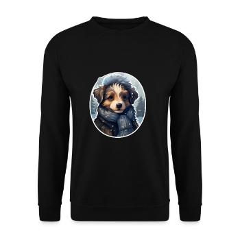 Winter miracle with the Schalhund - Unisex Sweatshirt - black - Front - Alina (178cm) & Michal (187cm)