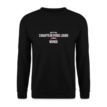 Meilleure Chauffeur poids lourd du monde femme - Sweat-shirt Unisexe - noir - Devant - Alina (178cm) & Michal (187cm)