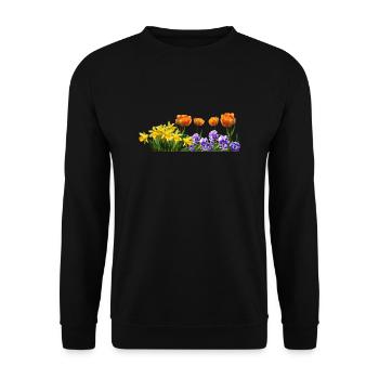 daffodils roses rosen blumen flowers tulips tulpen - Unisex Pullover - Schwarz - Vorne - Alina (178cm) & Michal (187cm)