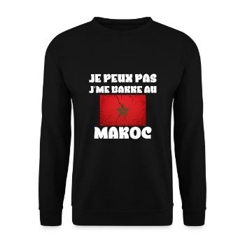 I Can't I Leave in Morocco Reisegeschenk - Unisex Pullover - Schwarz - Vorne - Alina (178cm) & Michal (187cm)