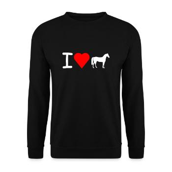 I love Pferde - Unisex Sweatshirt - black - Front - Alina (178cm) & Michal (187cm)