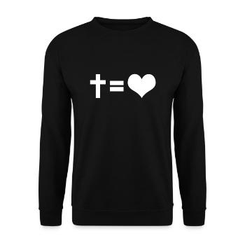 CROSS = LOVE - Sweat-shirt Unisexe - noir - Devant - Alina (178cm) & Michal (187cm)
