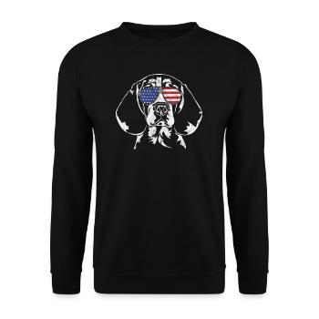 BEAGLE America flag vintage - Unisex Sweatshirt - black - Front - Alina (178cm) & Michal (187cm)