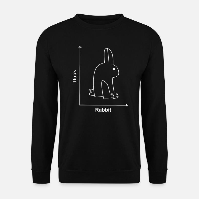 Kaninchen Ente Lustige Tiere - Unisex Pullover - Schwarz