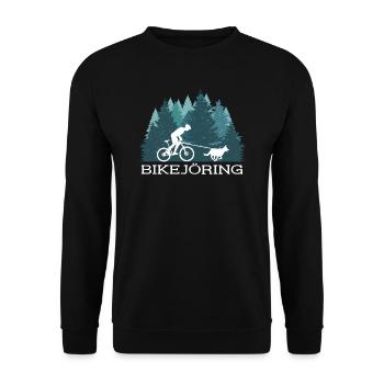 Bikejöring Draught dog sport with bike and dog - Unisex Sweatshirt - black - Front - Alina (178cm) & Michal (187cm)