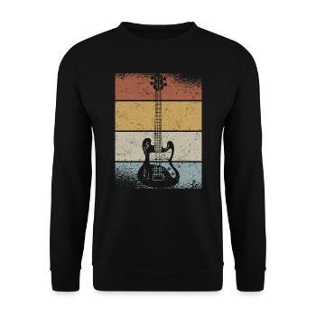 Retro Bass Guitar Musicien Bassiste Bassiste Bassiste - Sweat-shirt Unisexe - noir - Devant - Alina (178cm) & Michal (187cm)