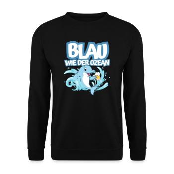 Blau wie der Ozean - Unisex Pullover - Schwarz - Vorne - Alina (178cm) & Michal (187cm)