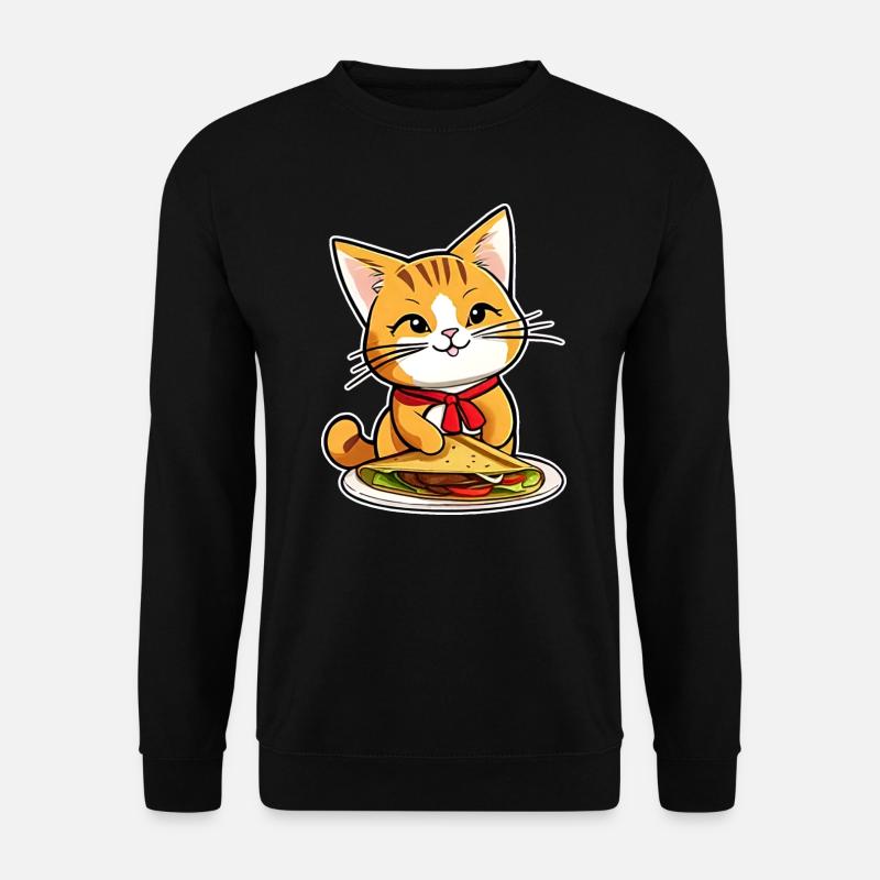 Chat mignon avec tacos - Sweat-shirt Unisexe - noir