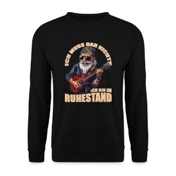 Rentner 2024 Ich muss gar nichts, tolles Ruhestand - Unisex Pullover - Schwarz - Vorne - Alina (178cm) & Michal (187cm)