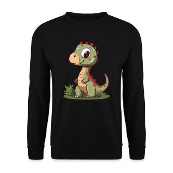 Cute Dinosaur - Unisex Sweatshirt - black - Front - Alina (178cm) & Michal (187cm)