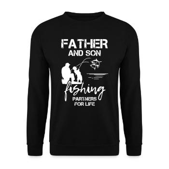 Père et fils : des partenaires de pêche pour la vie - Sweat-shirt Unisexe - noir - Devant - Alina (178cm) & Michal (187cm)