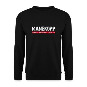 Manekopp und Spass dabei - Unisex Pullover - Schwarz - Vorne - Alina (178cm) & Michal (187cm)