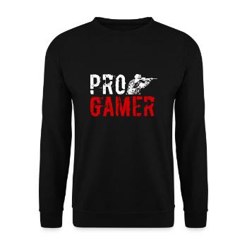 Progamer gaming first person shooter - Unisex Sweatshirt - black - Front - Alina (178cm) & Michal (187cm)