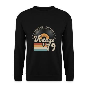 Vintage Vinyl 1979 birthday gift 42 years - Unisex Sweatshirt - black - Front - Alina (178cm) & Michal (187cm)