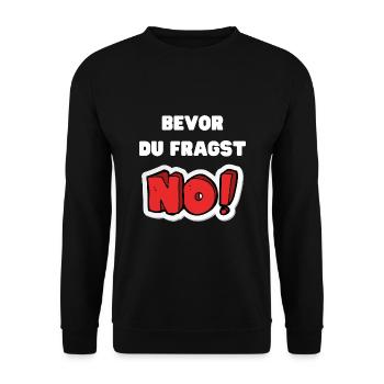 Before you ask: No - Unisex Sweatshirt - black - Front - Alina (178cm) & Michal (187cm)
