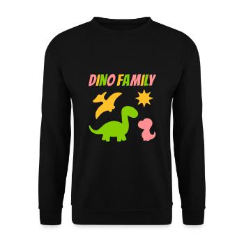 Dino family (Dinosaurier, Sonne) - Unisex Pullover - Schwarz - Vorne - Alina (178cm) & Michal (187cm)