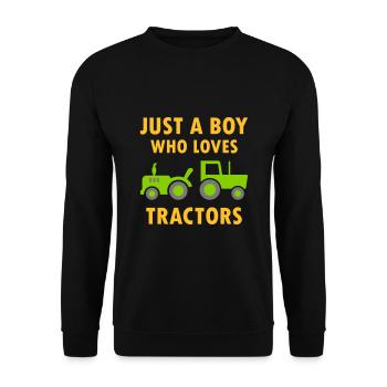 Just a boy who loves tractors (two tractors) - Unisex Sweatshirt - black - Front - Alina (178cm) & Michal (187cm)
