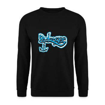 Bodensee Schriftzug - Unisex Pullover - Schwarz - Vorne - Alina (178cm) & Michal (187cm)