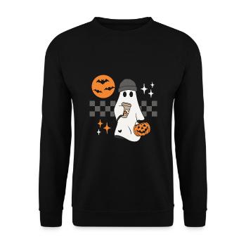 Halloween Ghost Ghost Pumpkin Pumpkin Spice - Unisex Sweatshirt - black - Front - Alina (178cm) & Michal (187cm)
