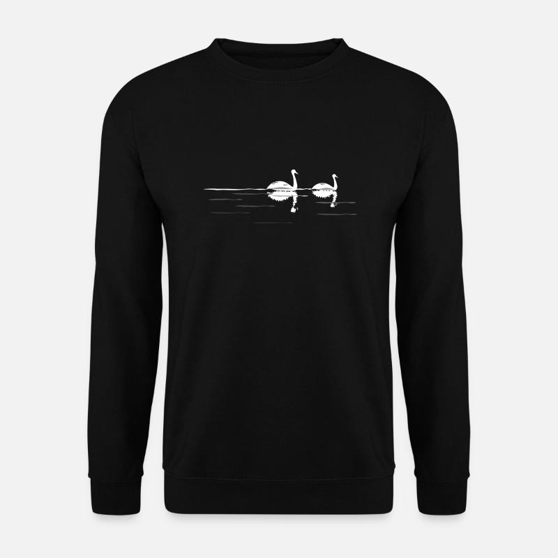 swans at night - Unisex Sweatshirt - black