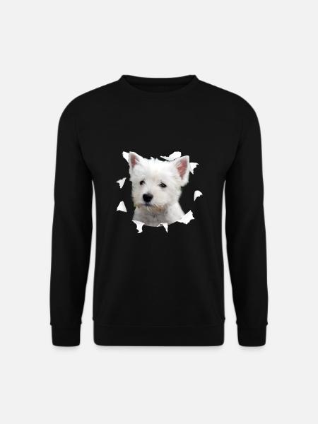 Westie Tshirt - Westie Hund Shirt - Unisex Pullover - Schwarz