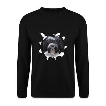 Tibet Terrier - Tibet Terrier Dog - Unisex Sweatshirt - black - Front - Alina (178cm) & Michal (187cm)