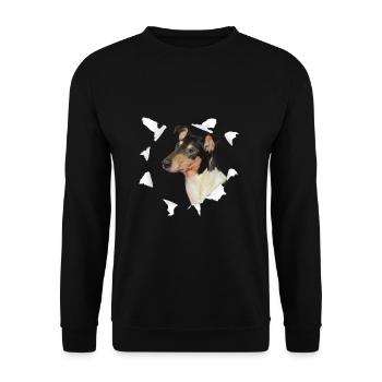 Collie à cheveux courts - Shortcollie Chien - Sweat-shirt Unisexe - noir - Devant - Alina (178cm) & Michal (187cm)