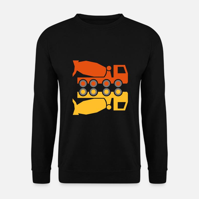 Betonmischfahrzeug und Spiegelbild - Unisex Pullover - Schwarz