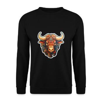 Cow's Head - Unisex Sweatshirt - black - Front - Alina (178cm) & Michal (187cm)